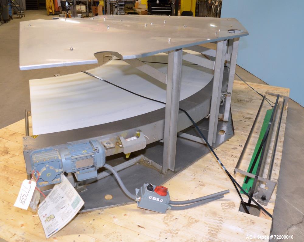 Used Transver 44 in W Flat Belt 90 Degree Turn Conveyor.
