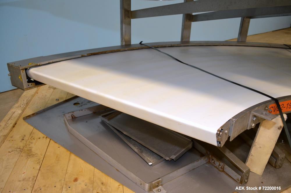 Used Transver 44 in W Flat Belt 90 Degree Turn Conveyor.