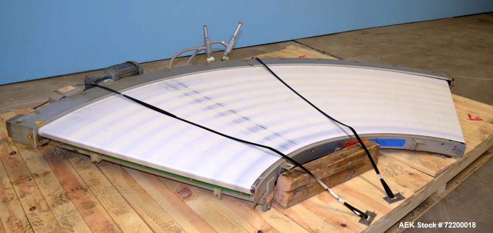 Used Transver 44" W Flat Belt 90 Degree Turn Conveyor.