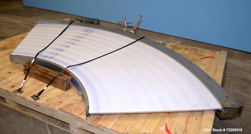 Used Transver 44" W Flat Belt 90 Degree Turn Conveyor.