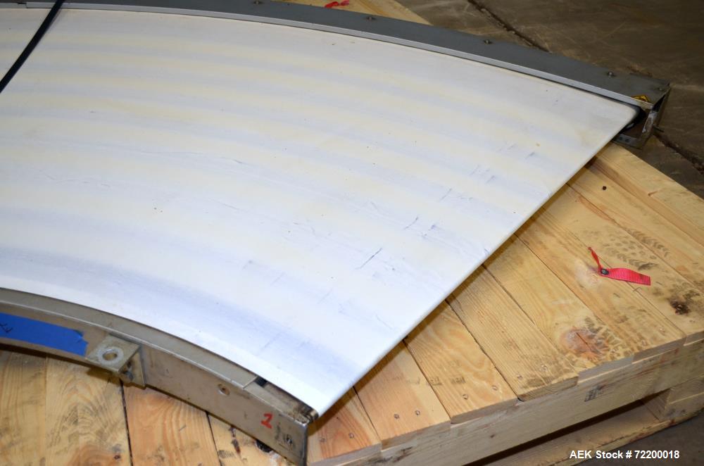 Used Transver 44" W Flat Belt 90 Degree Turn Conveyor.