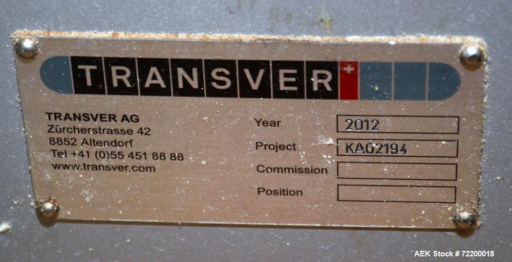Used Transver 44" W Flat Belt 90 Degree Turn Conveyor.