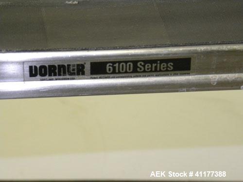Used Dorner Belt Conveyor, 6100 Series. 6" wide x 47" long neoprene belt. Driven by a 1/3 hp, 90 volt, 1750 rpm DC gearmotor, ratio 15 to 1. Includes a Baldor speed controller. Mounted on a frame wit...