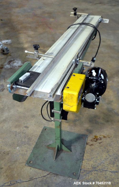 Used IT Equipment Belt Conveyor. Approximate 9" wide x 67" long belt. Has motor, and controller. Mounted on a carbon steel frame. SELLING PRICE, AS IS, WHERE IS, SANFORD, NC.