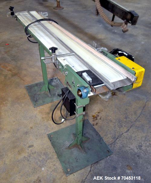Used IT Equipment Belt Conveyor. Approximate 9" wide x 67" long belt. Has motor, and controller. Mounted on a carbon steel frame. SELLING PRICE, AS IS, WHERE IS, SANFORD, NC.