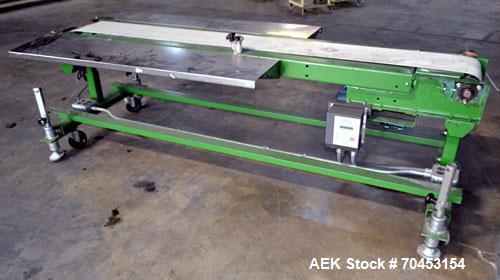 Used Belt Conveyor. Approximate 10" wide x 88" long belt. Has motor, and controller. Mounted on a carbon steel frame. SELLING PRICE, AS IS, WHERE IS, SANFORD, NC.