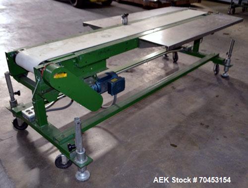 Used Belt Conveyor. Approximate 10" wide x 88" long belt. Has motor, and controller. Mounted on a carbon steel frame. SELLING PRICE, AS IS, WHERE IS, SANFORD, NC.