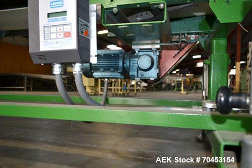 Used Belt Conveyor. Approximate 10" wide x 88" long belt. Has motor, and controller. Mounted on a carbon steel frame. SELLING PRICE, AS IS, WHERE IS, SANFORD, NC.