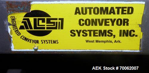 Used Automated Conveyor Systems Belt Conveyor. 18" wide x 126" long rubber belt. Driven by a Baldor stainless steel wash down motor, 3/4 HP, 3/60/208-230/460 Volt, 1750 RPM thru a reducer, ratio 30 t...
