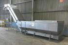 Used Stainless Steel Inclined Conveyor | Hopper Feed Elevator Conveyor System