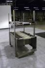Used ABC Packaging Compression Section Powered Roller Conveyor, Model 47. Top belt 8