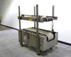 Used ABC Packaging Compression Section Powered Roller Conveyor, Model 47. Top belt 8