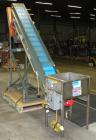 Used Hytrol Incline Belt Conveyor, Carbon Steel. Approximately 10