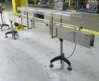 Used Inline Filling Systems Stainless Steel Belt Conveyor. Conveyor is 10’ (long) and has a 4.5” (wide) plastic chain. Has a Dayton 2M168D .5 hp DC drive motor (CE certified). 3/60/110V.