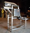 Used APS (Automated Production Systems) “S” Shaped Side Belt Bottle or Case Elevator.  (2) 3-1/2’’ tall side gripper belts, bottom horizontal section approximately 36’’ long x middle incline section ...