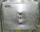 Used Panatrol Stainless Steel Inclined Mesh Belt Conveyor.  Approximately 29-1/2” wide x 213” long plastic mesh belt. Approximate 32” infeed height, 64” discharge height.  Driven by a 2 hp, 3/60/208-...