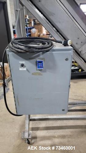 Used Ralston Inclined Cleated Belt Conveyor – 8.5" Wide Belt, Adjustable Height, 61" x 42" Hopper
