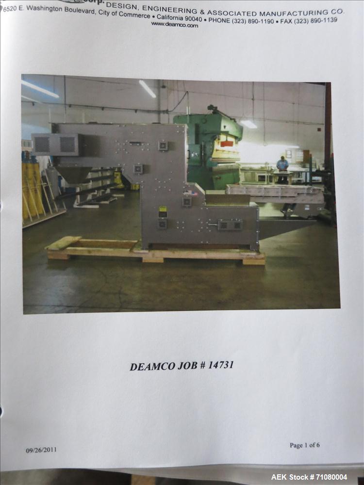 Unused - Deamco Overlapping Bucket Elevator/Lowerator, Model BEM-12P-SW-XI-"S".  Buckets 8" x 11" x 11" deep.  Chain driven.  3/4 Hp, 3/60/230/460 volt, 1720 rpm motor.  Incomplete machinery  Built i...