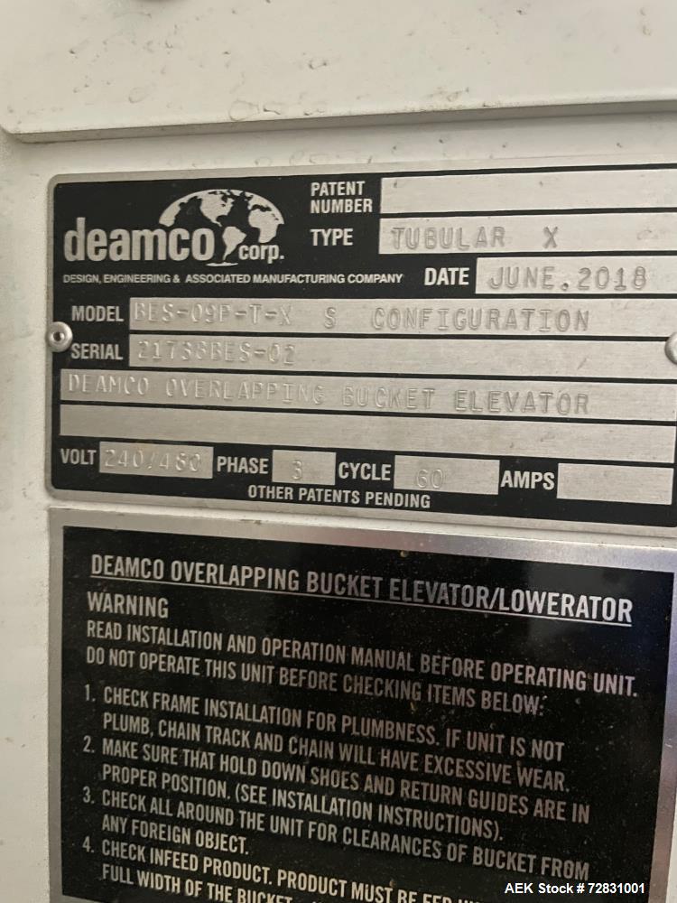 Used Deamco Model BES-09P-T-X. S Style Bucket Elevator
