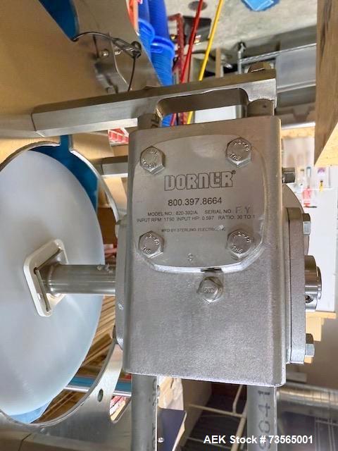 Unused Dorner Vertical Belt Conveyor | High-Speed 1000 ft/min | 18' overall height x 21" width | Pocket Conveyor System for Bulk Material Handling. 18' current configuration discharge height, 41" inf...