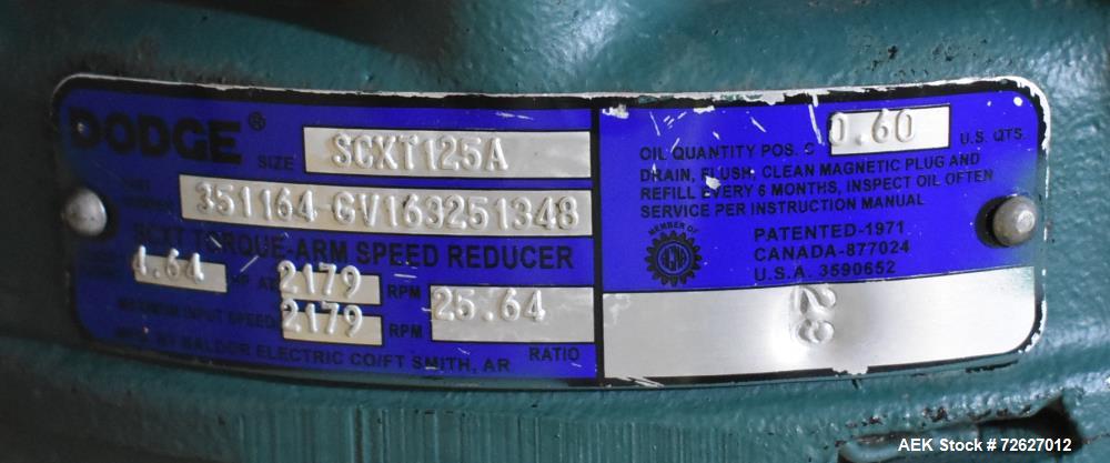 Used Screw Conveyor, 304 Stainless Steel. Approximate trough 110" long x 10-1/2" wide x 10-1/2" deep. Top infeed 10" x 10", 6" bottom discharge. Screw approximately 8-1/2" diameter x 110" long. Drive...