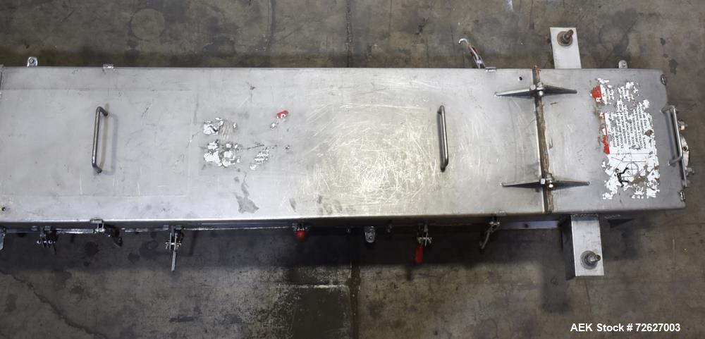 Used- American Process Screw Conveyor, Model S009-5434/SCH*09, 304 Stainless Steel. Top infeed 20" x 10", bottom discharge 1...