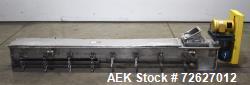 Used- Screw Conveyor, 304 Stainless Steel. Approximate trough 110" long x 10-1/2" wide x 10-1/2" deep. Top infeed 10" x 10",...