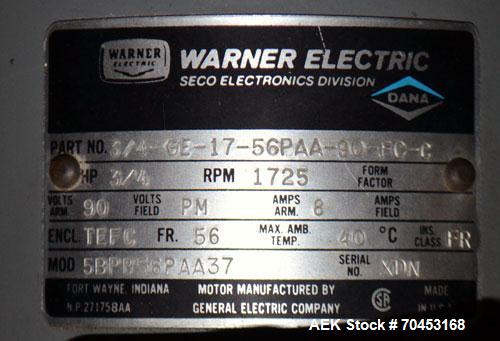 Used Gap Transfer Belt. Driven by a 3/4 HP, 90 Volt, 1725 RPM motor. SELLING PRICE AS IS, WHERE IS, SANFORD, NC.
