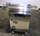Used Digital Design M400 Transport System, Model M400TRSS, Stainless Steel. (2) 1’’ Wide x 32’’ long horizontally mounted belts. Product size range: Height 1’’ to 12’’, Width 1’’ to 7’’, Length 1’’ t...