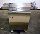 Used Digital Design M400 Transport System, Model M400TRSS, Stainless Steel. (2) 1’’ Wide x 32’’ long horizontally mounted belts. Product size range: Height 1’’ to 12’’, Width 1’’ to 7’’, Length 1’’ t...
