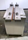 Used Digital Design M400 Transport System, Model M400TRSS, Stainless Steel. (2) 1’’ Wide x 32’’ long horizontally mounted belts. Product size range: Height 1’’ to 12’’, Width 1’’ to 7’’, Length 1’’ t...