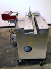 Used Digital Design M400 Transport System, Model M400TRSS, Stainless Steel. (2) 1’’ Wide x 32’’ long horizontally mounted belts. Product size range: Height 1’’ to 12’’, Width 1’’ to 7’’, Length 1’’ t...