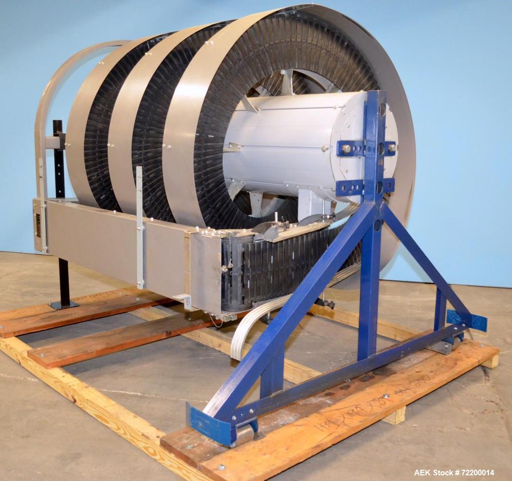 Used Ryson 12" Wide Unit Load Spiral Decline Case Conveyor, Model 1200300