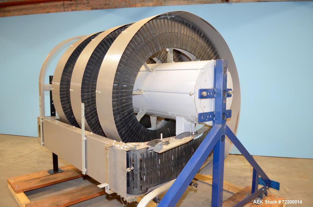 Used Ryson 12" Wide Unit Load Spiral Decline Case Conveyor, Model 1200300