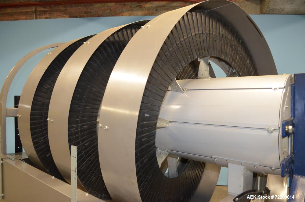 Used Ryson 12" Wide Unit Load Spiral Decline Case Conveyor, Model 1200300