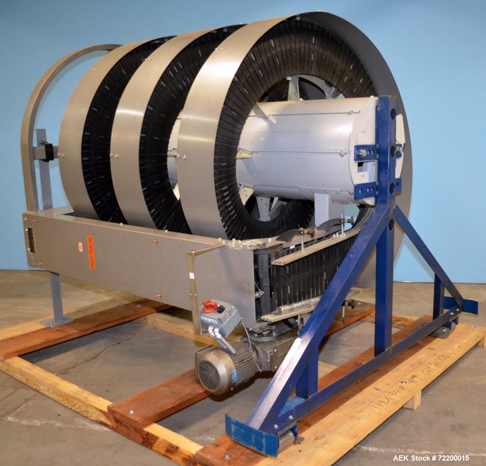 Used Ryson 12in W Unit Load Spiral Incline Case Conveyor, Model 1200300