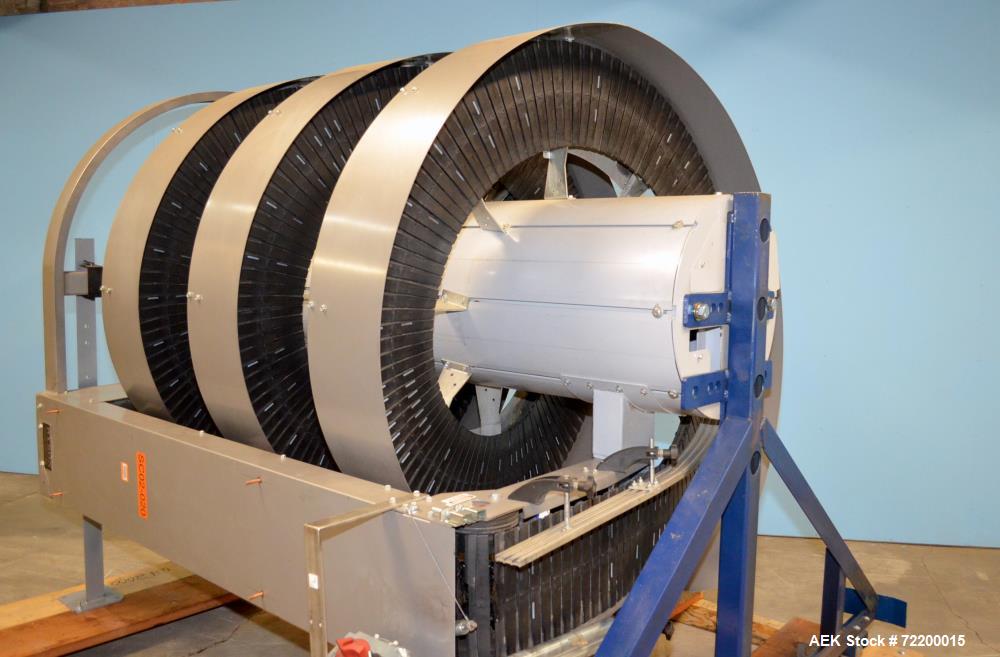 Used Ryson 12in W Unit Load Spiral Incline Case Conveyor, Model 1200300