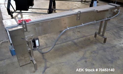 Used Advantage Table Top Belt Conveyor. Approximate 7" wide x 78" long belt. Has motor, and controller. Mounted on a stainless steel frame. Built 2002. SELLING PRICE, AS IS, WHERE IS, SANFORD, NC.