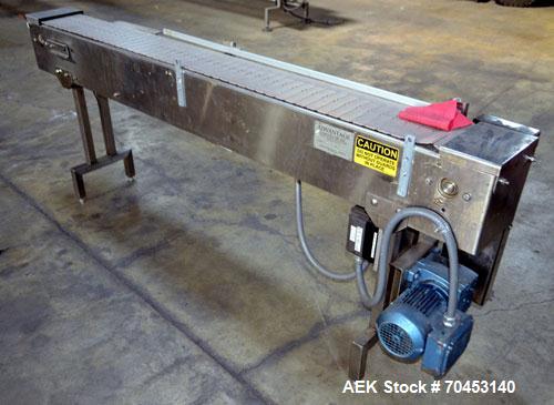 Used Advantage Table Top Belt Conveyor. Approximate 7" wide x 78" long belt. Has motor, and controller. Mounted on a stainless steel frame. Built 2002. SELLING PRICE, AS IS, WHERE IS, SANFORD, NC.