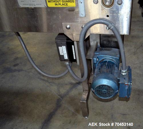 Used Advantage Table Top Belt Conveyor. Approximate 7" wide x 78" long belt. Has motor, and controller. Mounted on a stainless steel frame. Built 2002. SELLING PRICE, AS IS, WHERE IS, SANFORD, NC.