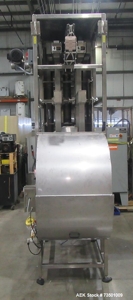 Unused Arrowhead Line Conveyor with Gripper Air Lowerator Rinser. Has Nema 4X HBLDS3AC local motor safety disconnects and Septimatech guide rails.