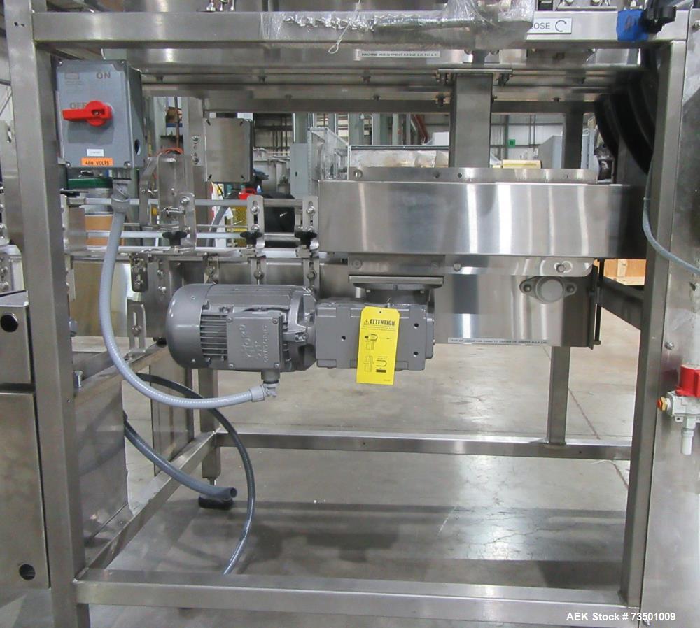 Unused Arrowhead Line Conveyor with Gripper Air Lowerator Rinser. Has Nema 4X HBLDS3AC local motor safety disconnects and Septimatech guide rails.