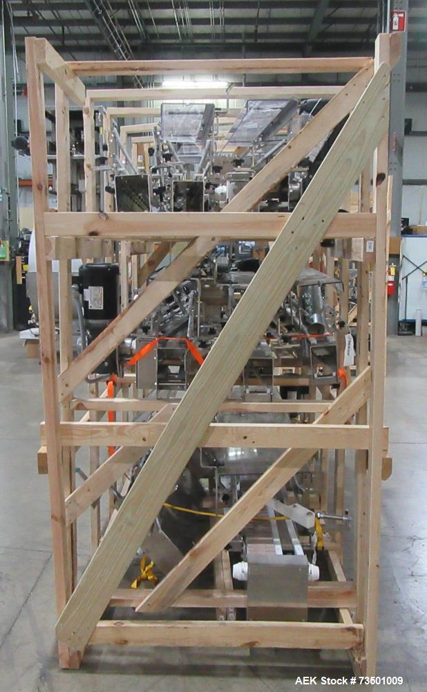 Unused Arrowhead Line Conveyor with Gripper Air Lowerator Rinser. Has Nema 4X HBLDS3AC local motor safety disconnects and Septimatech guide rails.