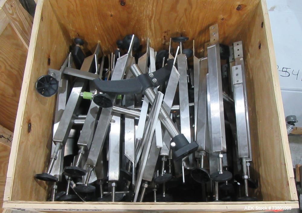 Unused Arrowhead Line Conveyor with Gripper Air Lowerator Rinser. Has Nema 4X HBLDS3AC local motor safety disconnects and Septimatech guide rails.