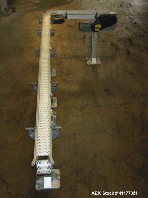 Used Flexlink Table Top Conveyor, 3-1/4" wide x 120" long with a 90 deg turn. Includes a variable speed controller.