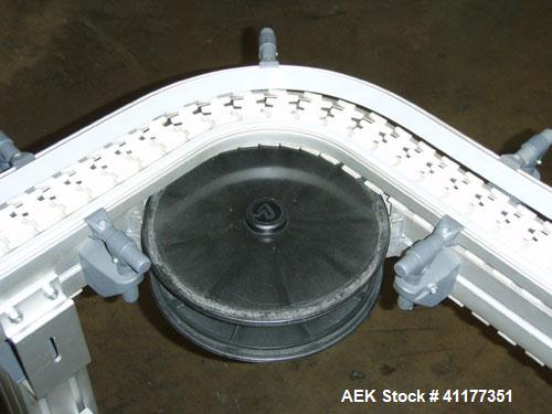 Used Flexlink Table Top Conveyor, 3-1/4" wide x 120" long with a 90 deg turn. Includes a variable speed controller.