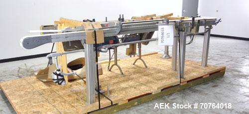 Used Flexlink 20 Conveyor. Counterclock with 10" radius. 3-1/4" flexible belt. 3-1/4" Delrin tabletop chain.