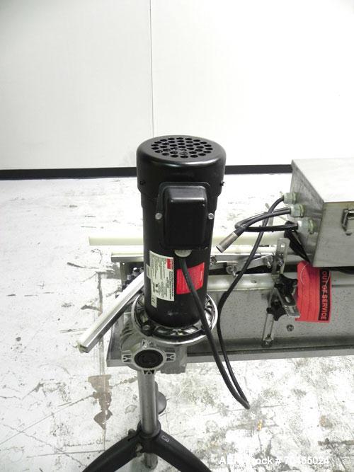 Used Inline Filling Systems Table Top Belt Conveyor. 256"L (21" 4"L) x 4-1/2" w delrin TT chain. Includes a 3/4 hp DC motor with speed controller 256"L (21" 4"L)   Mounted on a stainless steel frame....