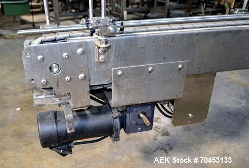 Used Table Top 90 Degree Belt Conveyor. Approximately 3" wide x 144" long into a 90 degree belt. Has motor and controller. Mounted on a stainless steel frame. SELLING PRICE AS IS, WHERE IS, SANFORD, ...