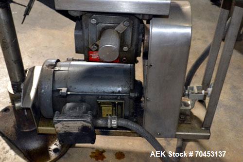 Used Table Top Belt Conveyor. Approximately 3" wide x 348" long belt. Has motor. Mounted on a stainless steel frame. SELLING PRICE AS IS, WHERE IS, SANFORD, NC.